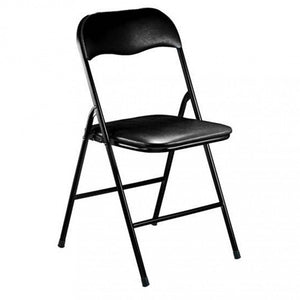 Sedia da Giardino Pieghevole Slim 44x45x79 h cm in Acciaio Nera Opaca Struttura Nera