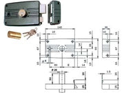 SERRATURA PORTE FERRO C/QUADRO CATENACCIO E SCR.CIL.FISSO C/AL.481/482- - mm.60 SX (482603) - 2 pezzi ISEO
