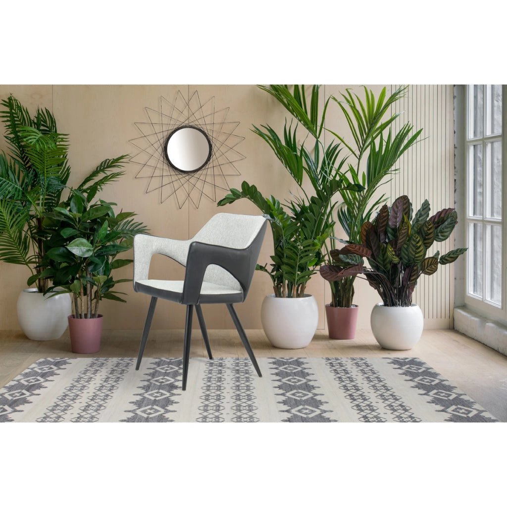 Set di 2 sedie moderne Palina in ecopelle e tessuto grigio
