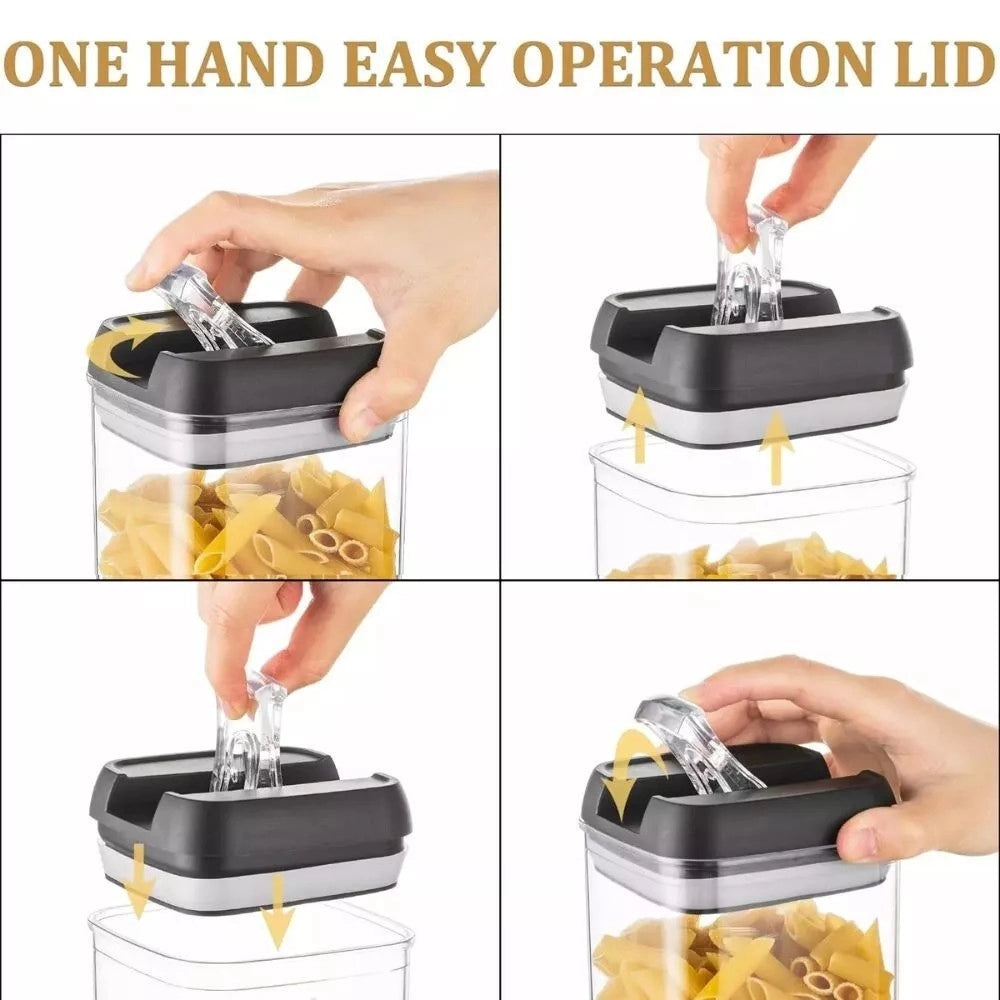 Trade Shop - Contenitori Ermetici Sottovuoto Per Alimenti Cucina Pasta Barattoli 7 Pezzi Porta Biscotti -