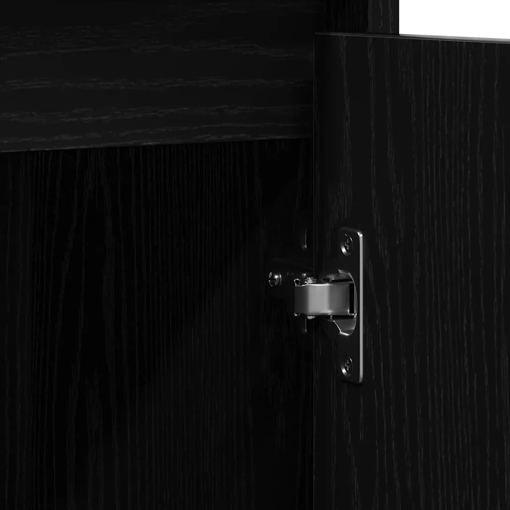 Credenza Rovere Nero 85x34x76 cm in Legno Multistrato 861626
