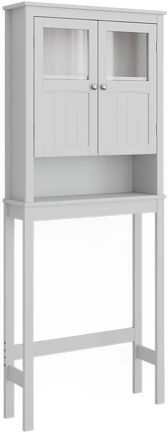 Armadietto per toilette Bianco, Bianco, 69 x 171 cm, per una conservazione salvaspazio sopra il WC
