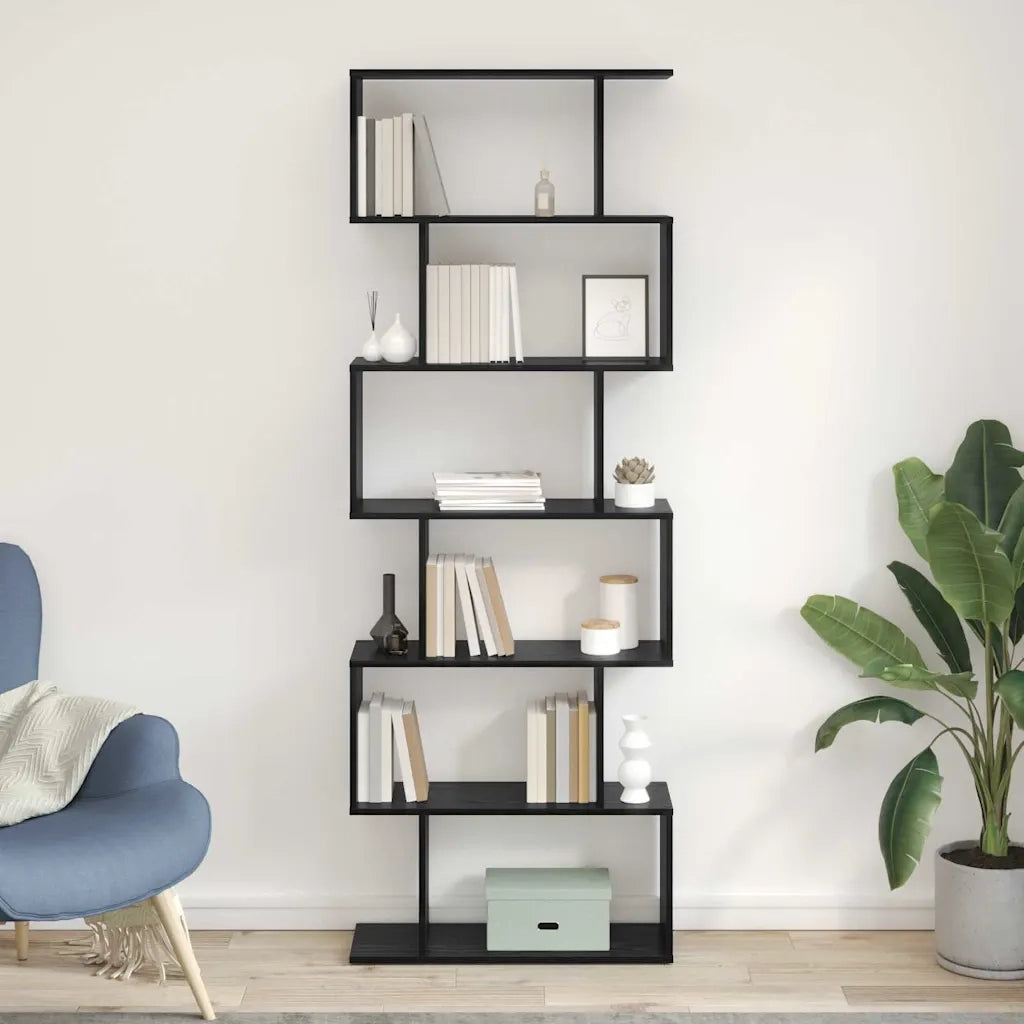Armadio per Libri 6 livelli 70 x 24 x 193,5 cm Rovere Nero 869253