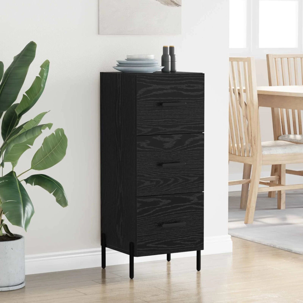 Credenza | Madia | Buffet da pranzo | Armadio da pranzo Rovere nero 34 x 34,5 x 90 cm Legno multistrato