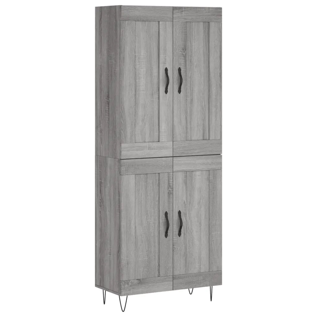 Credenza Grigio Sonoma 69,5x34x180 cm in Legno Multistrato 3199719