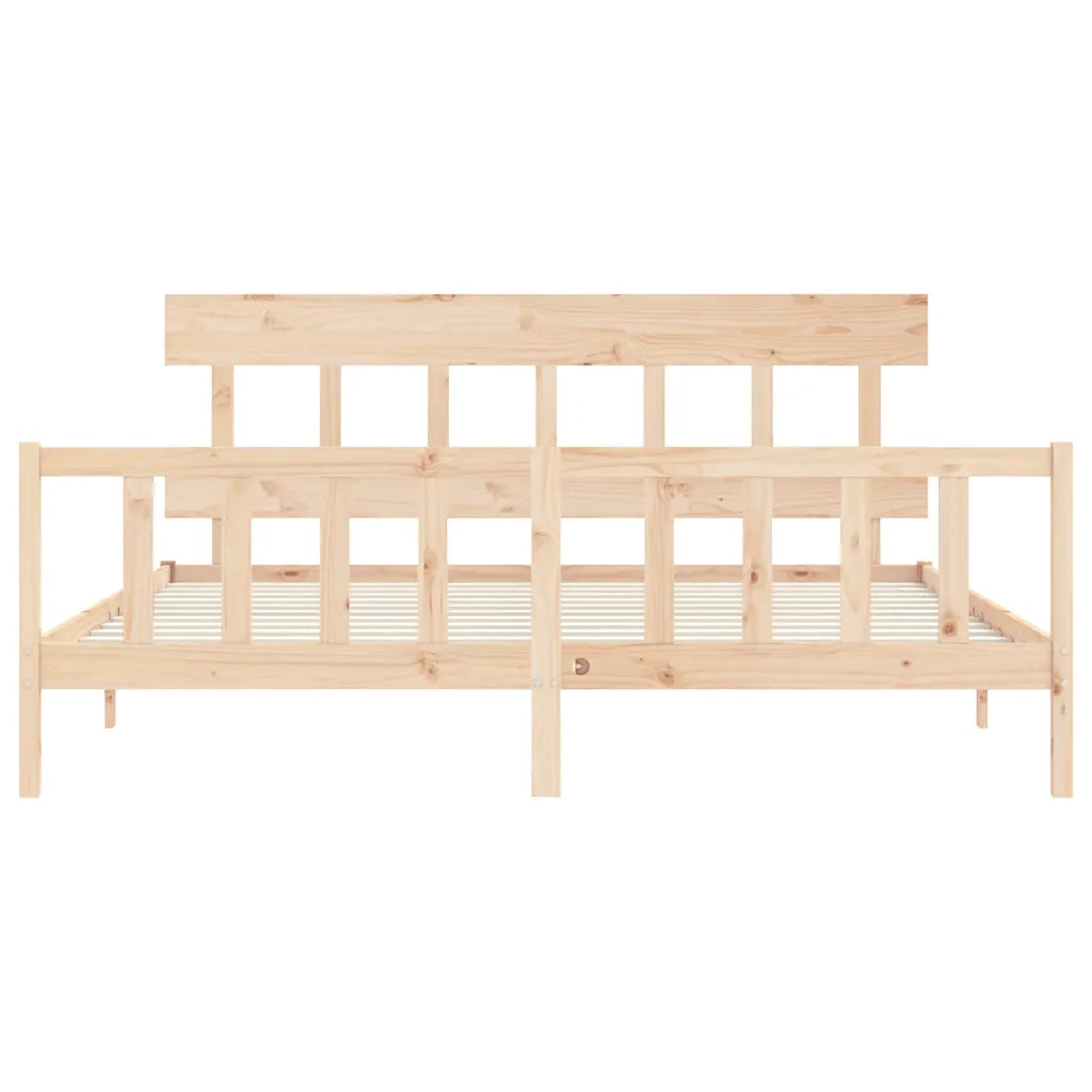 Giroletto senza Materasso-Struttura Letto 200x200 cm in Legno Massello di Pino 894146