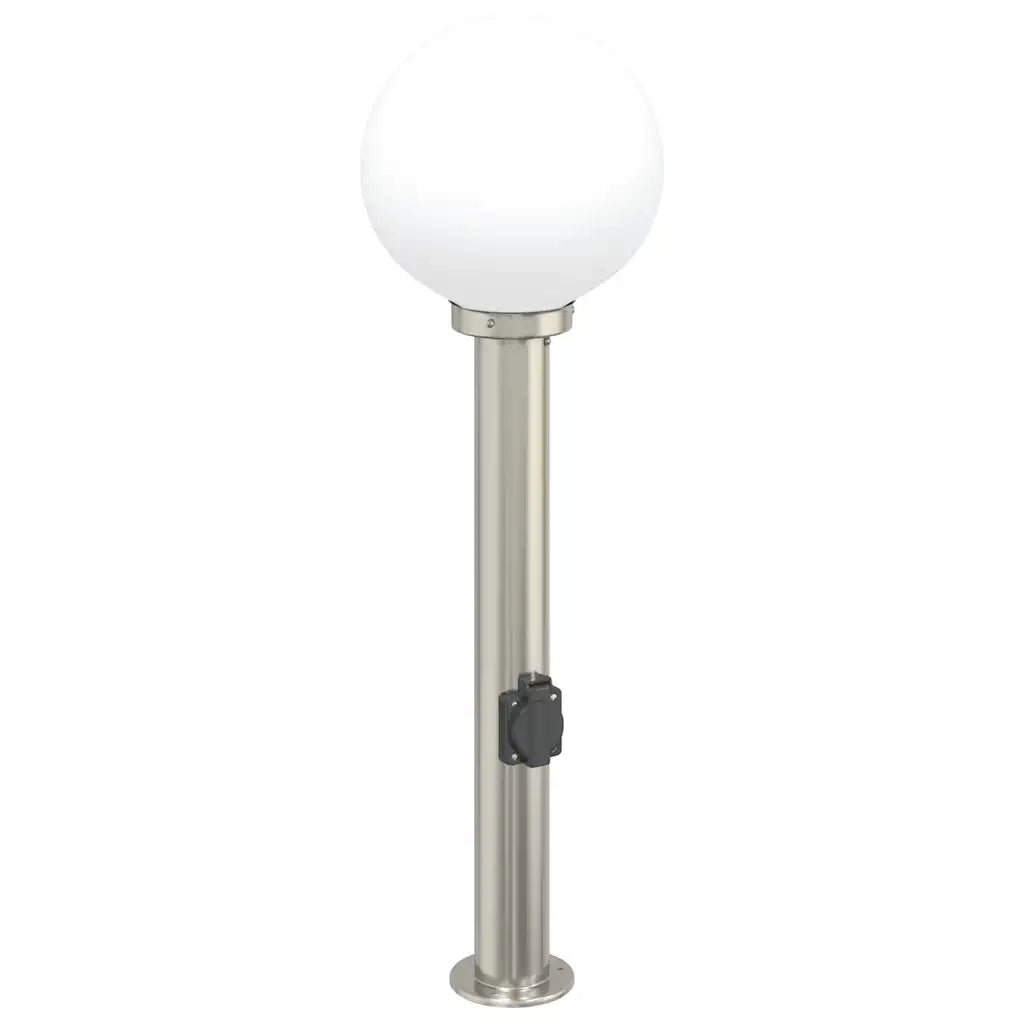 Lampada a paletto con presa elettrica 80 cm Acciaio Inox IP44 4006103