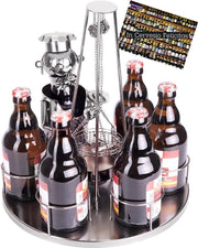 Support per flessa per barbecue - 30 cm - Capacità 6 flessen - Ideale per regali - Disegno metallico unico - Con griglia inclinabile