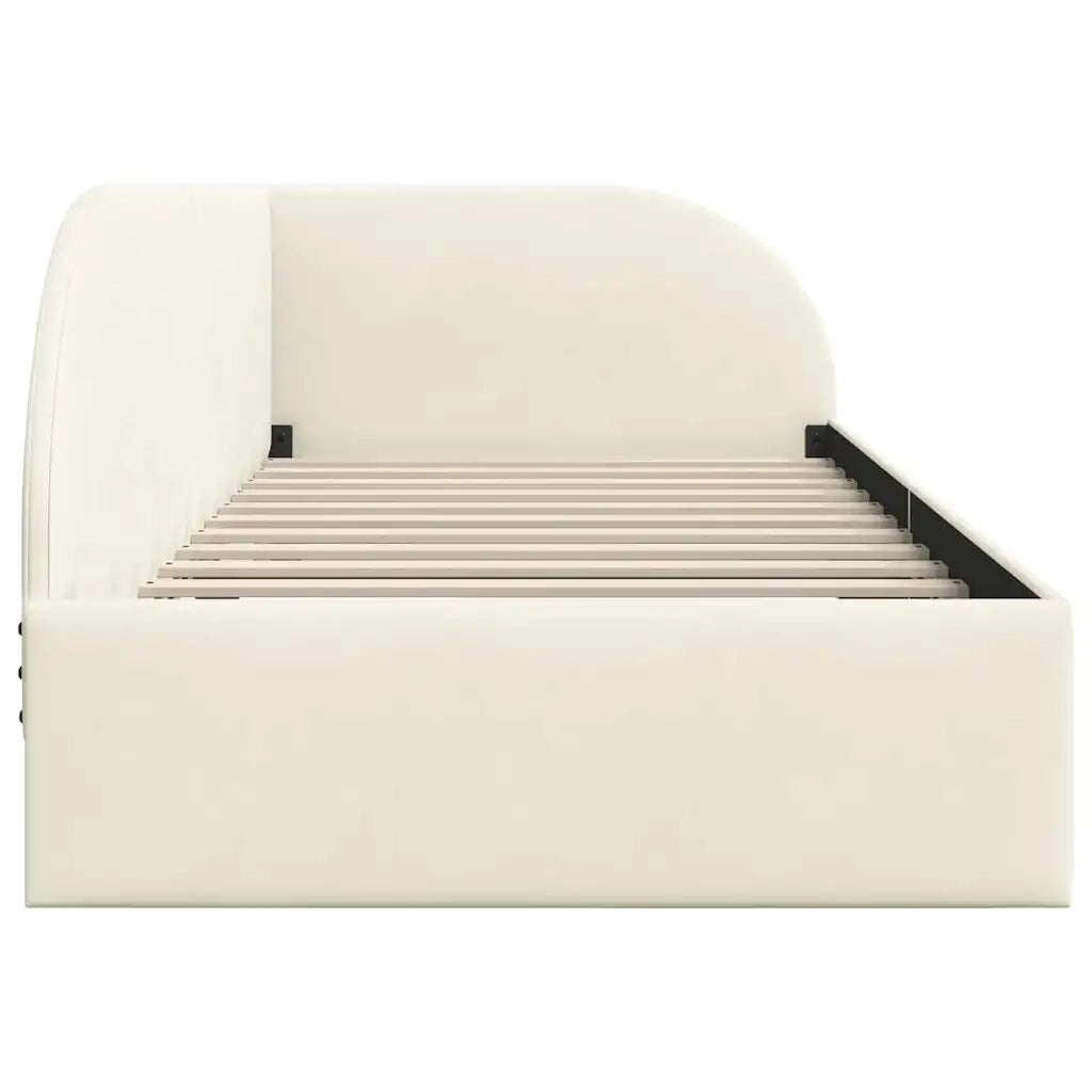 Cornice del letto ad angolo Crema 90 cm x 200 cm Velluto 42016653