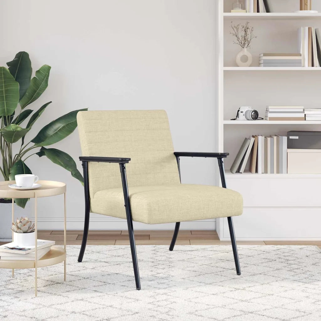 Poltrona | Sedia Relax Crema 59 x 75 x 78 cm Tessuto