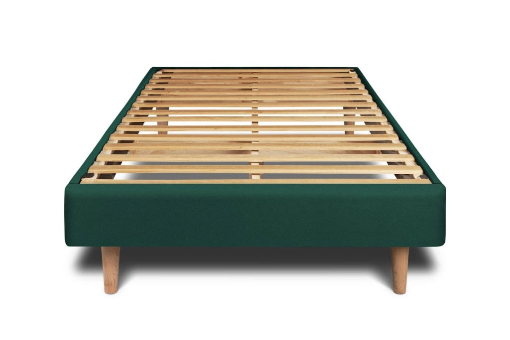 Letto 90x200 cm con testata imbottita - Tessuto velluto