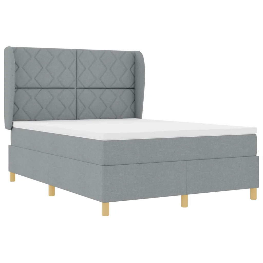 Letto a molle con testiera Grigio chiaro 200 x 160 cm Tessuto 3340823