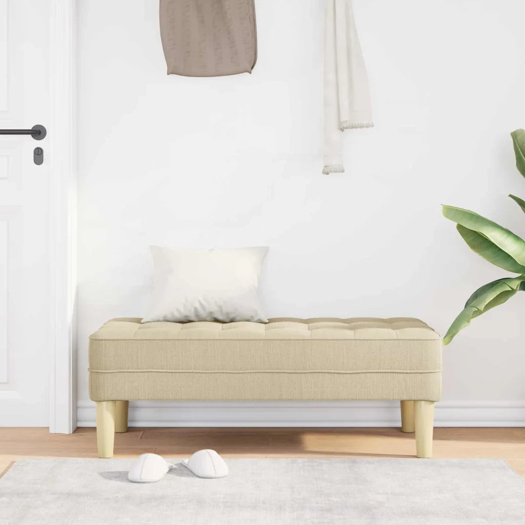 panchina con cuscino Crema 113 x 57 x 39 cm Tessuto 42001941