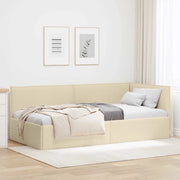 Cornice del letto ad angolo Crema 80 x 200 cm Tessuto 42016453