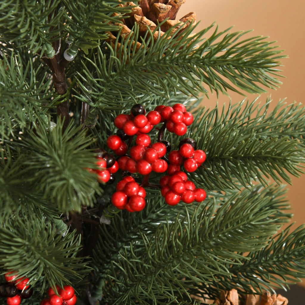 Albero di Natale Decorazione ¨C Zephmum ¨C Verde Rosso 50cm