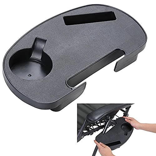 Sedia Poltrona Giardino Gravità Zero Pieghevole Acciaio Oxford con Vassoio Laterale Beige