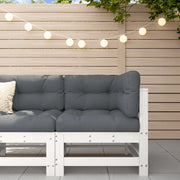 Divano Angolare da Giardino-Sofa da Giardino-Divanetto da esterno Bianco in Legno Massello di Pino 751857