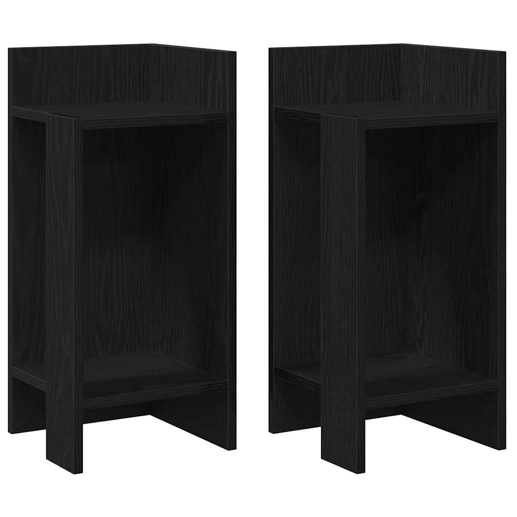 Tavolini Laterali 2 pz | Tavolo laterale con Ripiano Nero 25,5x27x60 cm