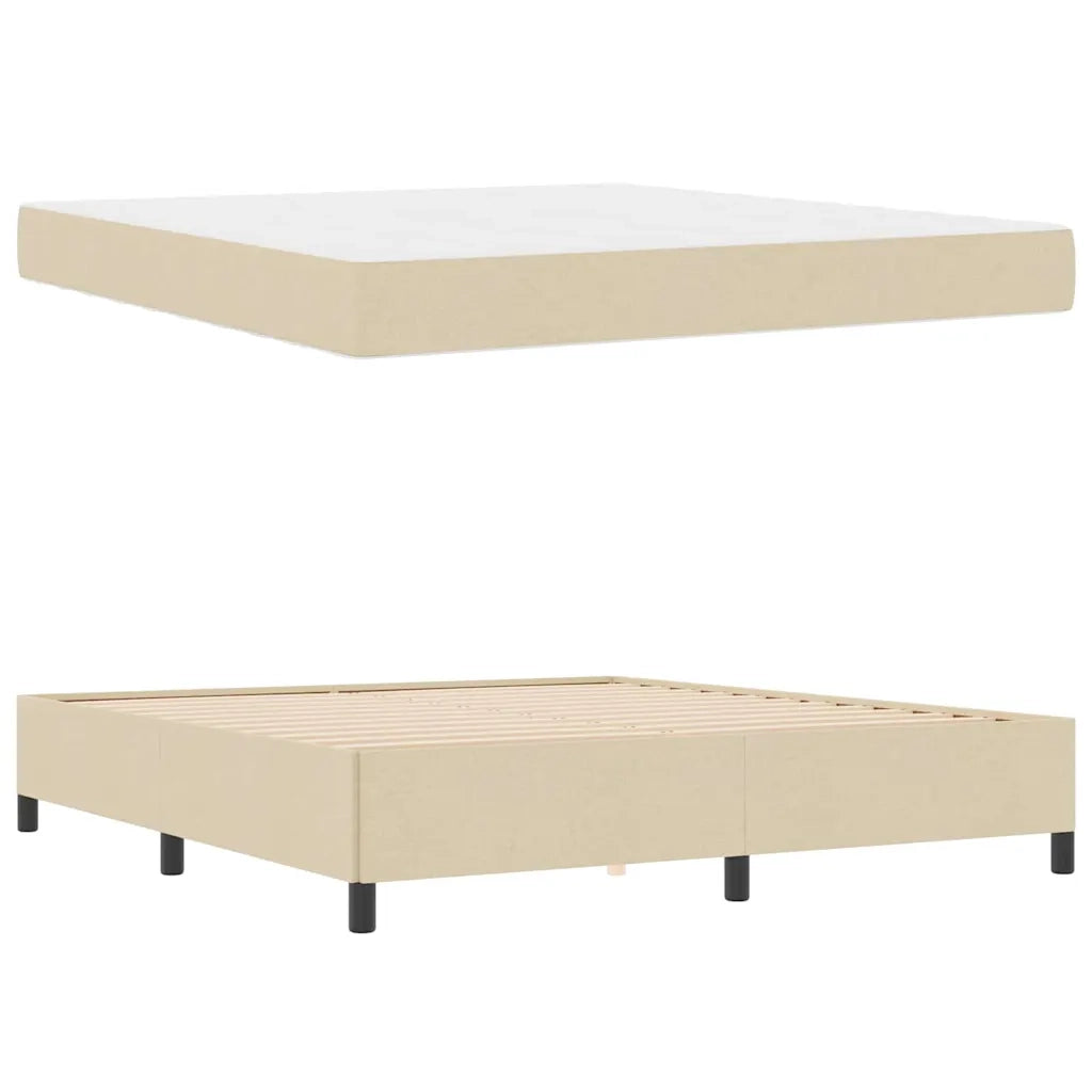 vidaXL Letto a molle Crema e Nero 180 x 200 cm