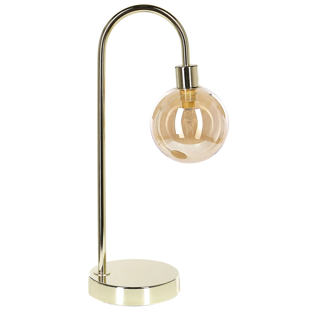 Lampada da tavolo in acciaio e vetro color oro moderna soggiorno camera da letto