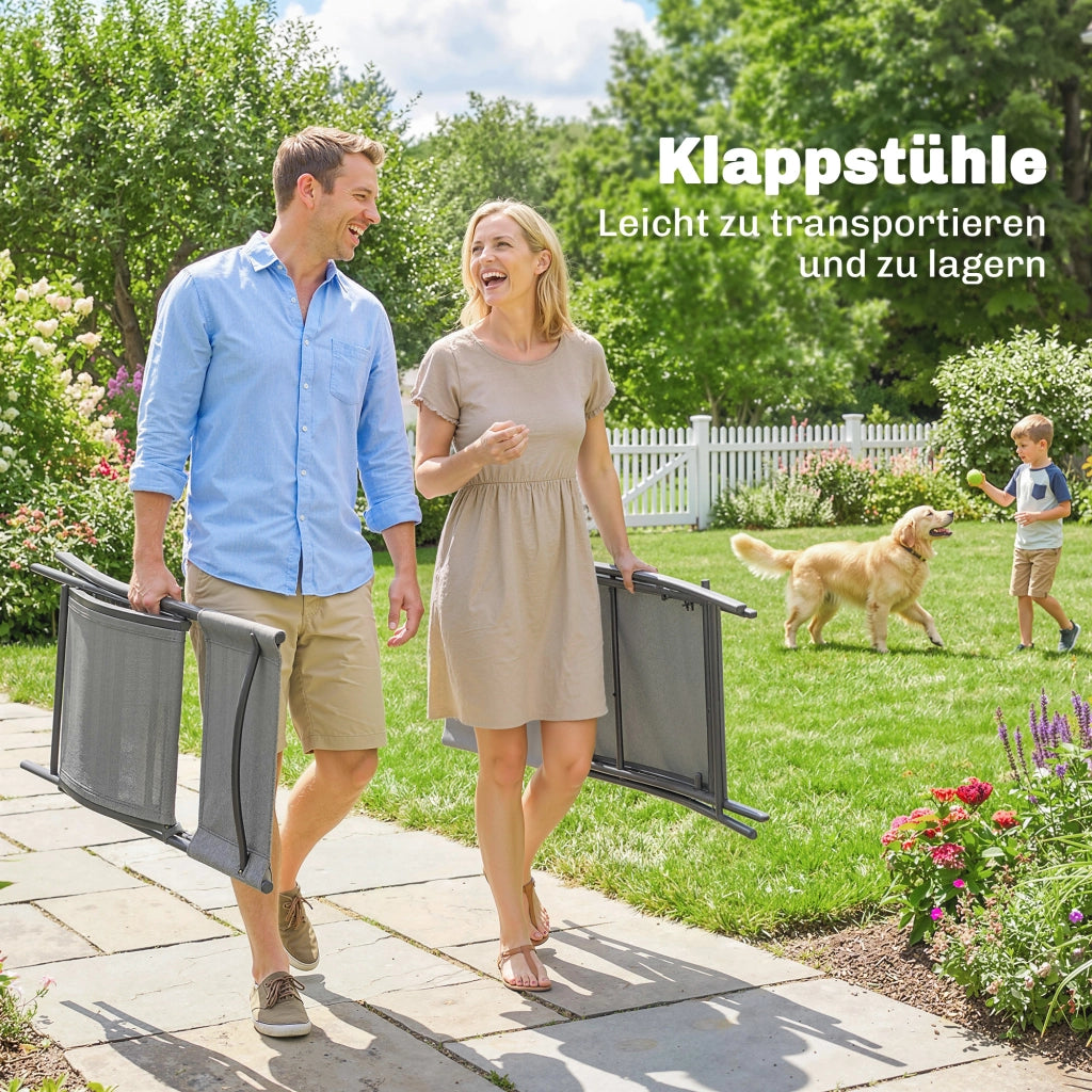 Set Giardino Pieghevole 5 Pezzi Tavolo con 4 Sedie ¨C Zephmum ¨C Legno Effetto