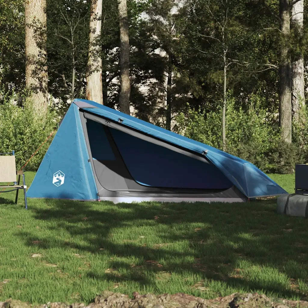 Tenda da Campeggio a Tunnel per 1 Persona-Tenda per Escursionismo Blu Impermeabile