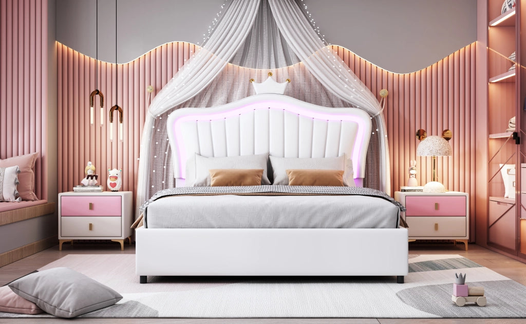 letto imbottito pu bianco 140 x 200 cm