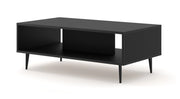 TAVOLINO DA CAFFÈ RAVENNA B IN MDF RIVESTITO 90x60x45 NERO OPACO GAMBE NERE