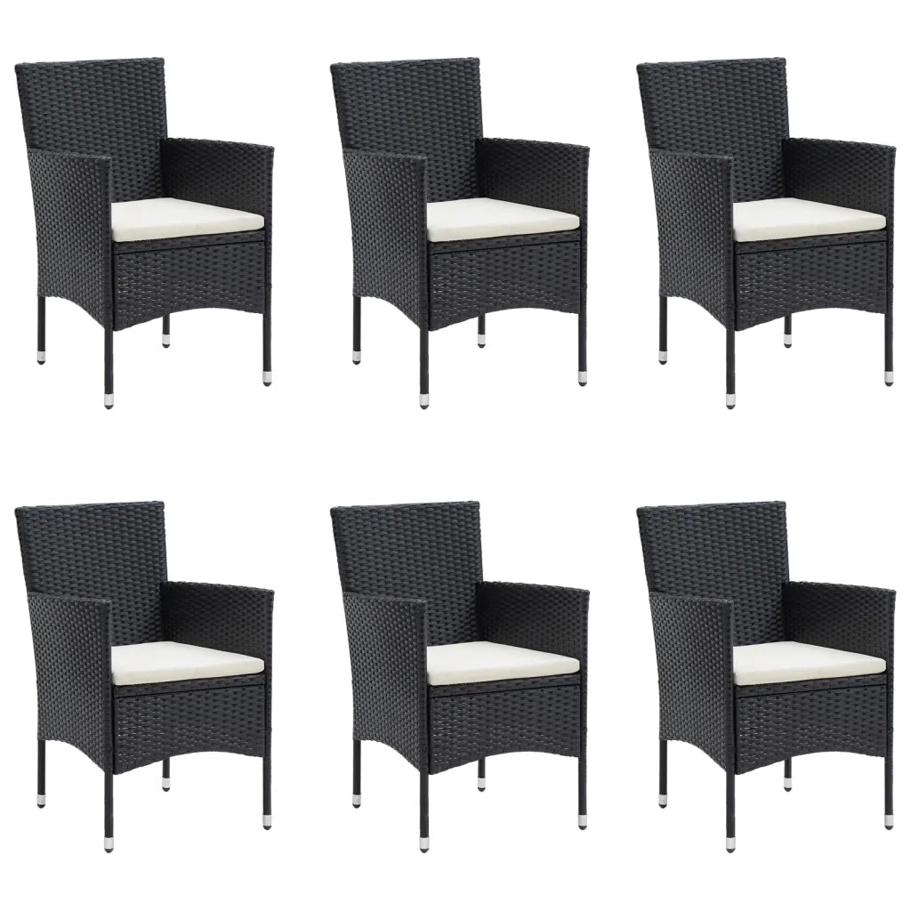 Set da Pranzo da Giardino 7 pz con Cuscini Nero cod mxl 40051
