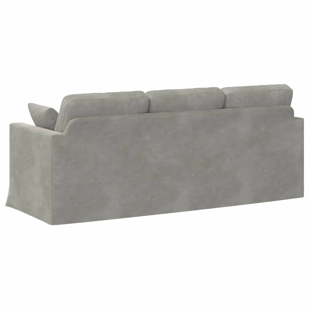Divano Grigio chiaro 198 x 78 x 80 cm Velluto