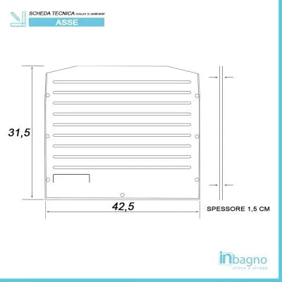 Asse lavapanni 42,5x31,5 cm in PVC per lavatoio in resina 50x50 cm