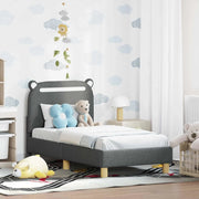 Struttura letto per bambini con testata Grigio Scuro Tessuto