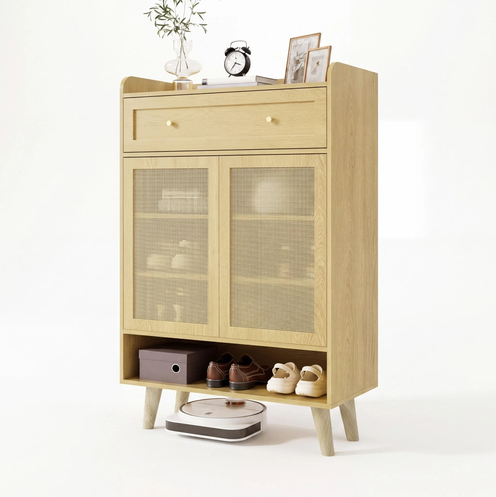 Mobile contenitore con 2 ante e cassetto, rovere chiaro, 80 × 105 × 35 cm
