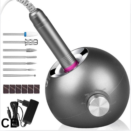 Vijilatrice elettrica per unghie - Set di manicure e pedicure elettrico - Protezione per unghie - Rotazione a sinistra e destra