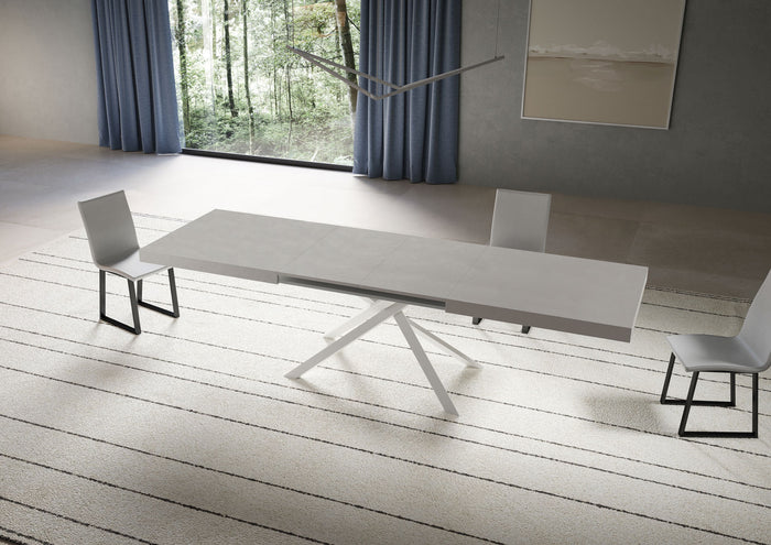 Tavolo Allungabile 180/440x90 cm Niket Cashmere Gambe Bianche