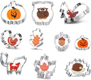 Set di stampi per biscotti a forma di zucca, zucca, foglia di quercia, scoiattolo (A)