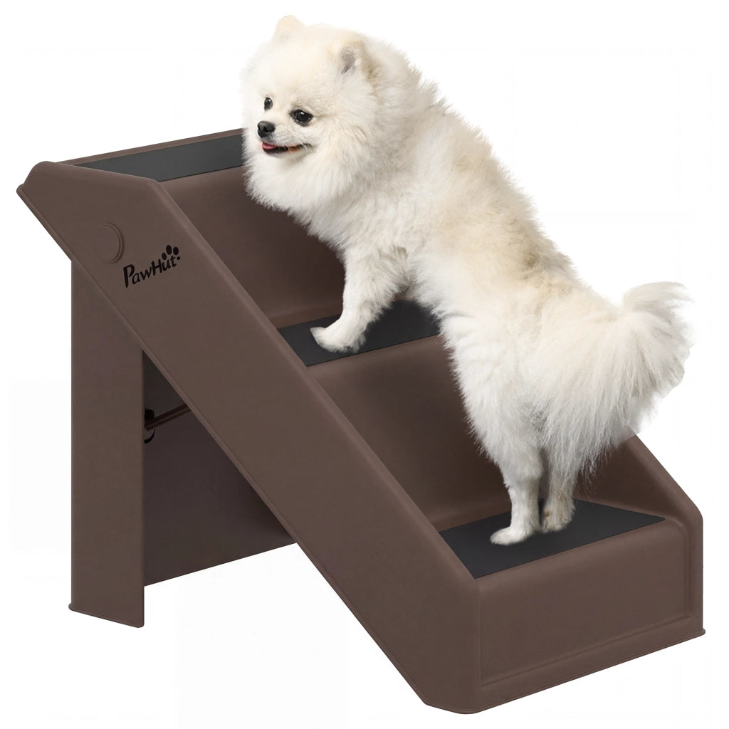 Scala per Cani Pieghevole 3 Gradini ¨C Zephmum ¨C 53x30.5x36.5 cm Marrone