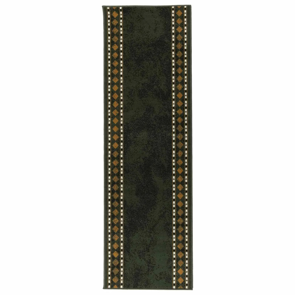 Tappeto Runner FLORNES Tessuto Verde 100 x 400 cm PP 7 mm 42057294