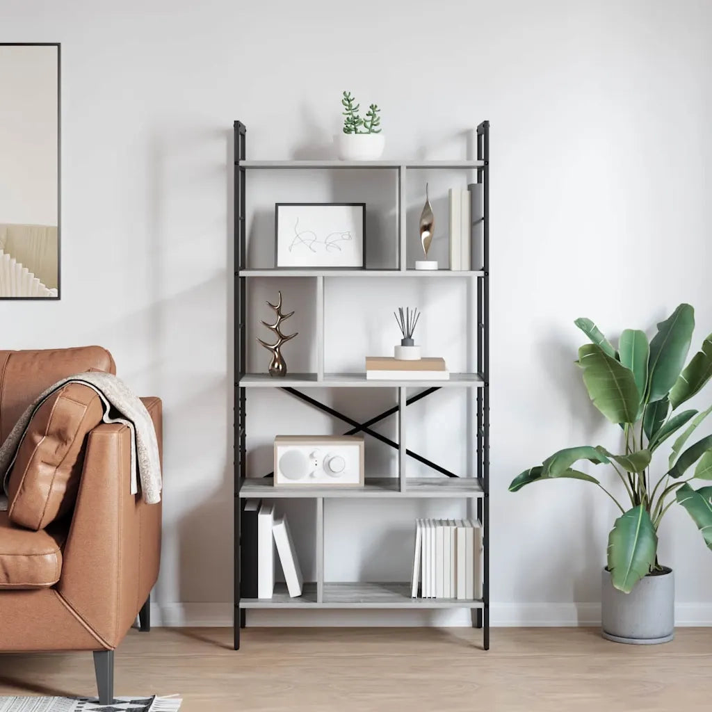 Libreria Grigio Sonoma 75 x 30 x 156 cm Legno multistrato 883961