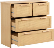 Cassettiere in Legno Massello - 4 Comparti - Laccatura Elevata - Maniglia Robusta