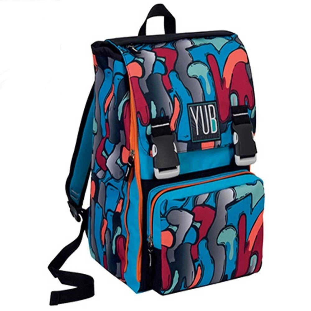 Trade Shop - Zaino Sdoppiabile Big Yub Murales Boy Scuola Ragazzi Blu Scuola Media Elementari -