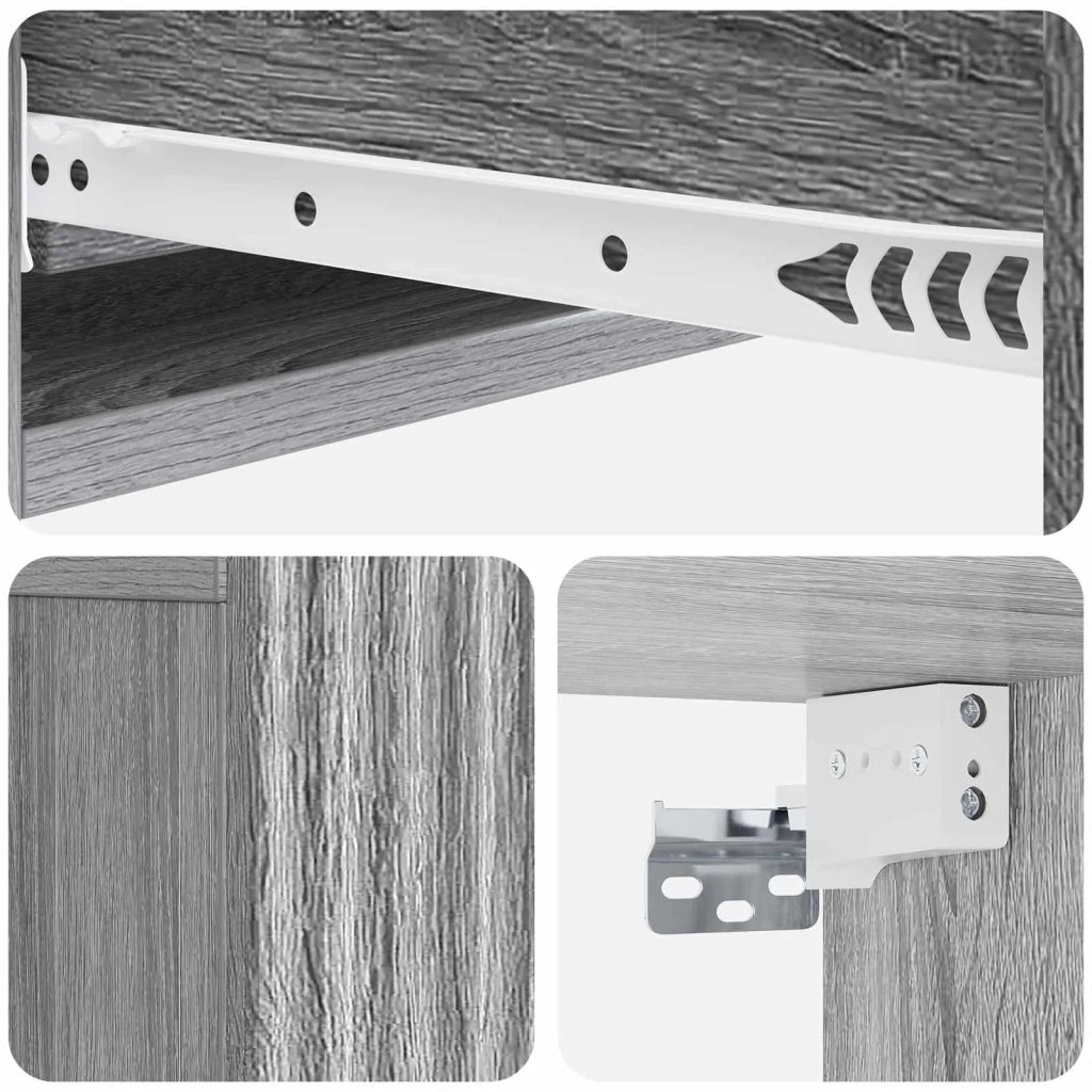 Tavolino da Parete Laterale Grigio Sonoma 87,5 x 34,5 x 17 cm 898501