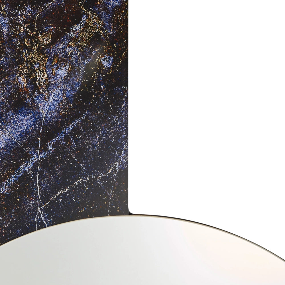 Specchio da parete di forma irregolare in vetro e MDF viola stile moderno