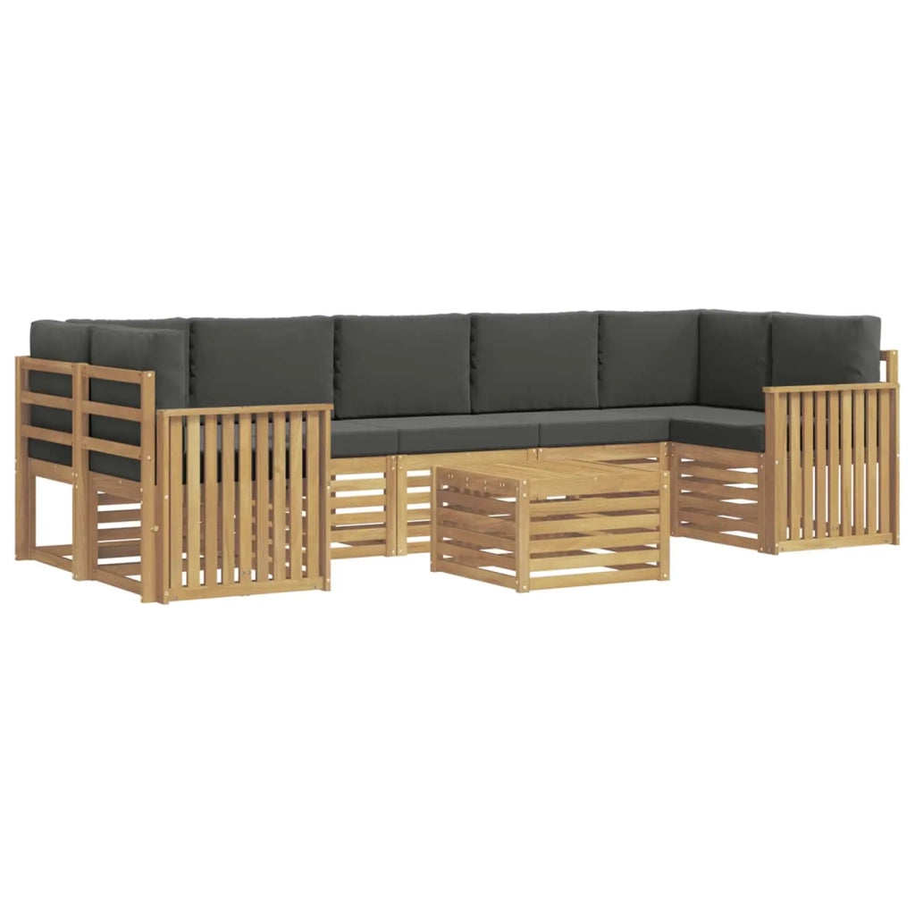 Set di divani da esterno 8 pcs Bianco e Antracite Poliestere 3391552