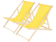 Set di 2 sedie a sdraio in legno "Chilean" - 107 x 56.5 x 81 cm - Giallo