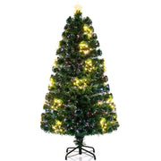 Albero di natale in fibra ottica da 150cm pre-illuminato con luci a stringa stella sulla cima, Albero natale artificiale-Alberi di Natale