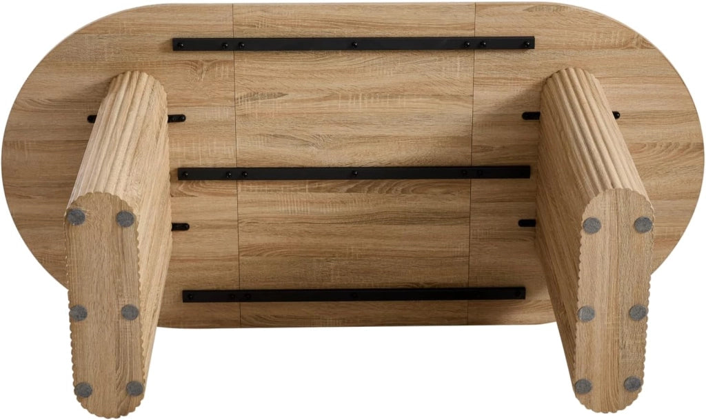 GrandCA HOME Tavolo da Pranzo Rotondo 120 cm, Tavolo da Cucina per 4, Tavolo da Pranzo in Legno con Base a Croce per Cucina, Sala da Pranzo, Soggiorno,Rovere