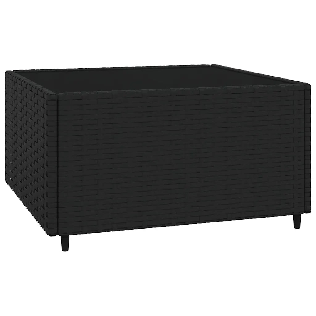 Set Divani da Giardino 4 pz | Set Salotto da Giardino con Cuscini Nero in Polyrattan