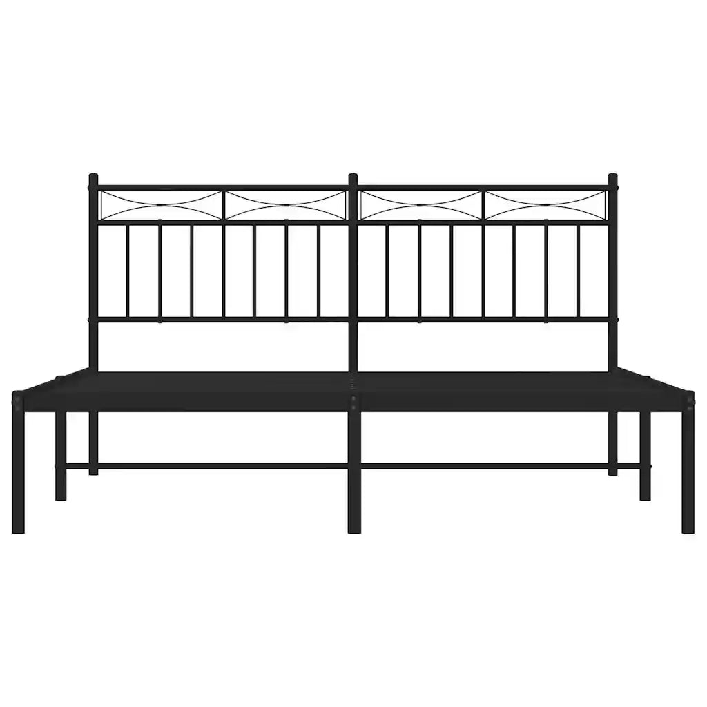 Giroletto con Testiera in Metallo Nero 150x200 cm