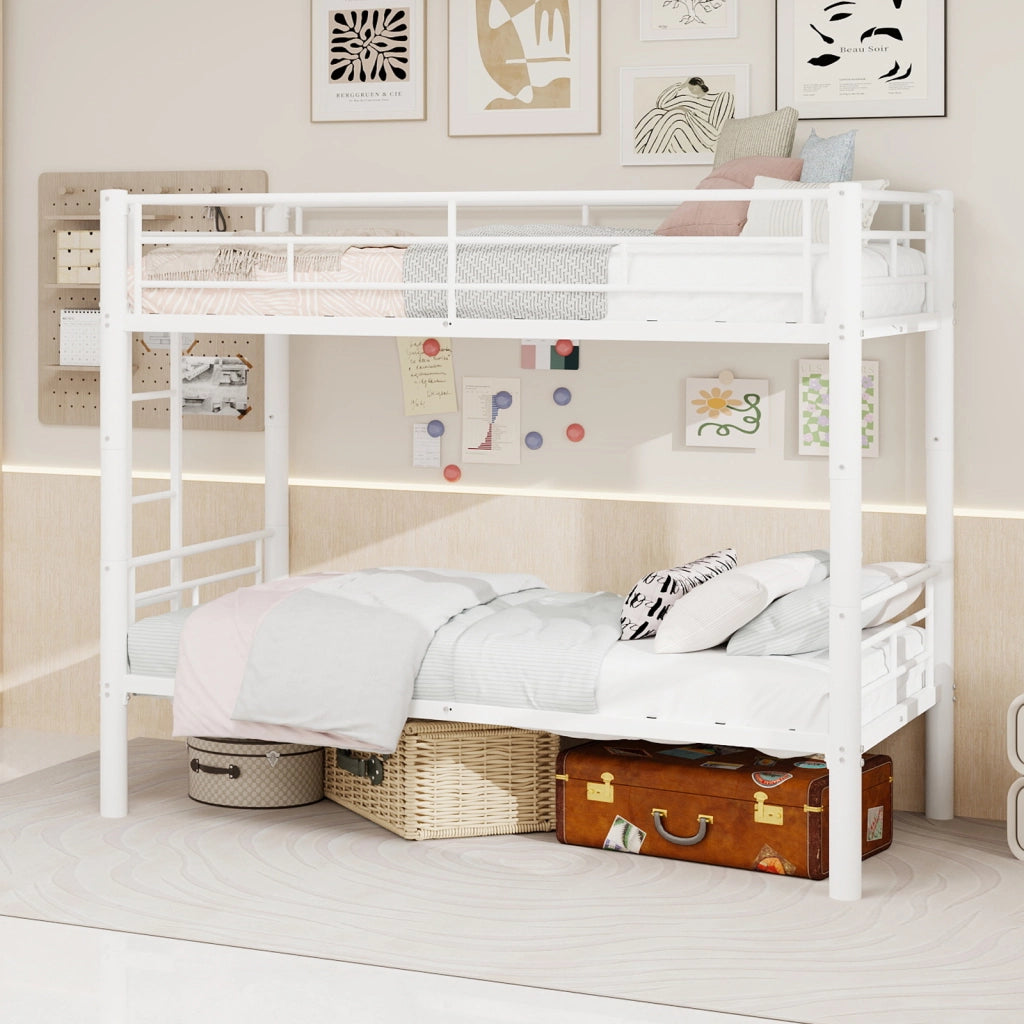 Letto a castello funzionale in ferro bianco 97x196 cm